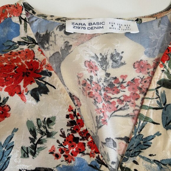 EUC Zara Patterned Mini Dress, Size M Floral Cocktail Dress Zara Party Dress - Picture 10 of 14
